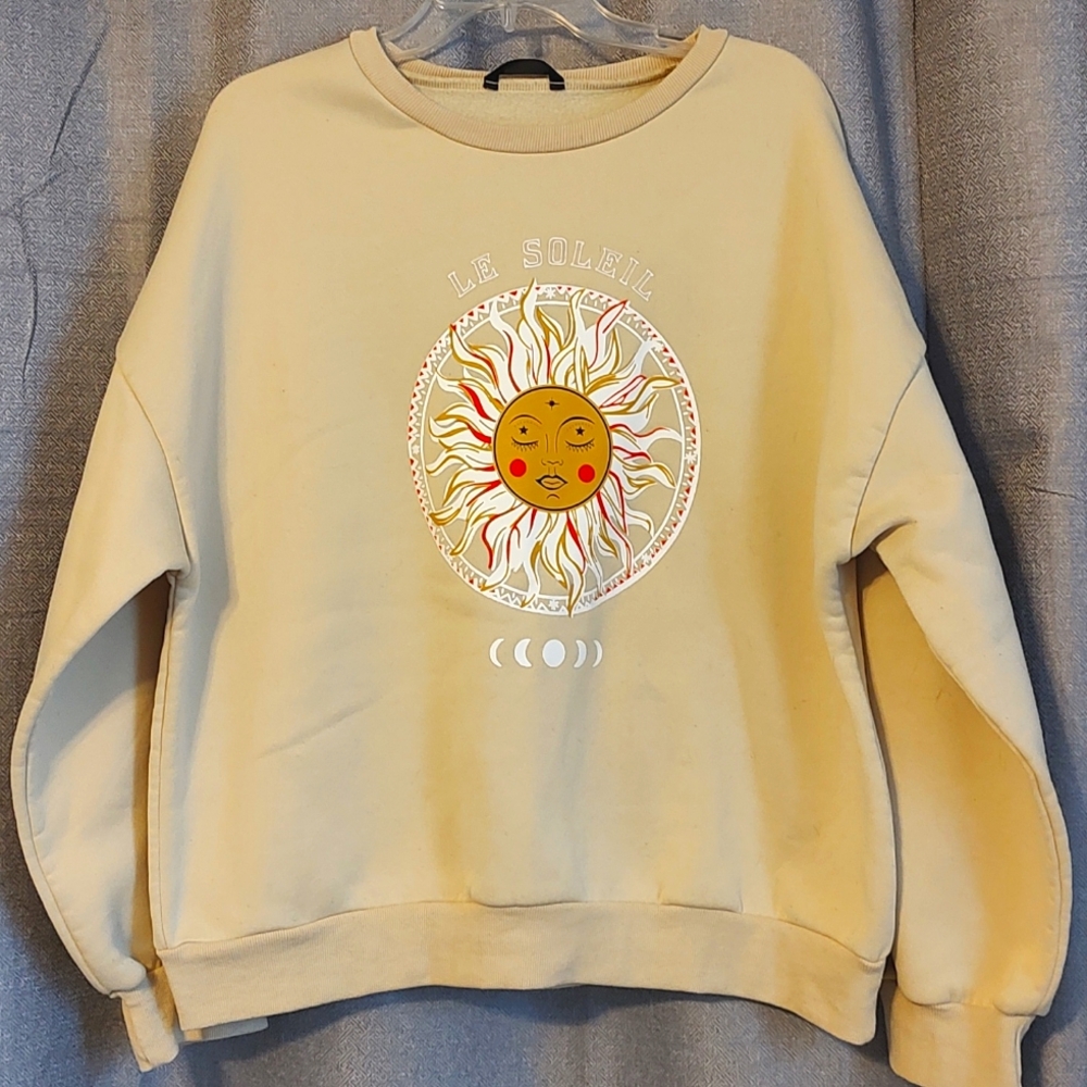 SHEIN LeSoleil Beige Crewneck Sweatshirt Sz 3XL